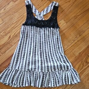 Umgee Black and White Striped Womens Dress